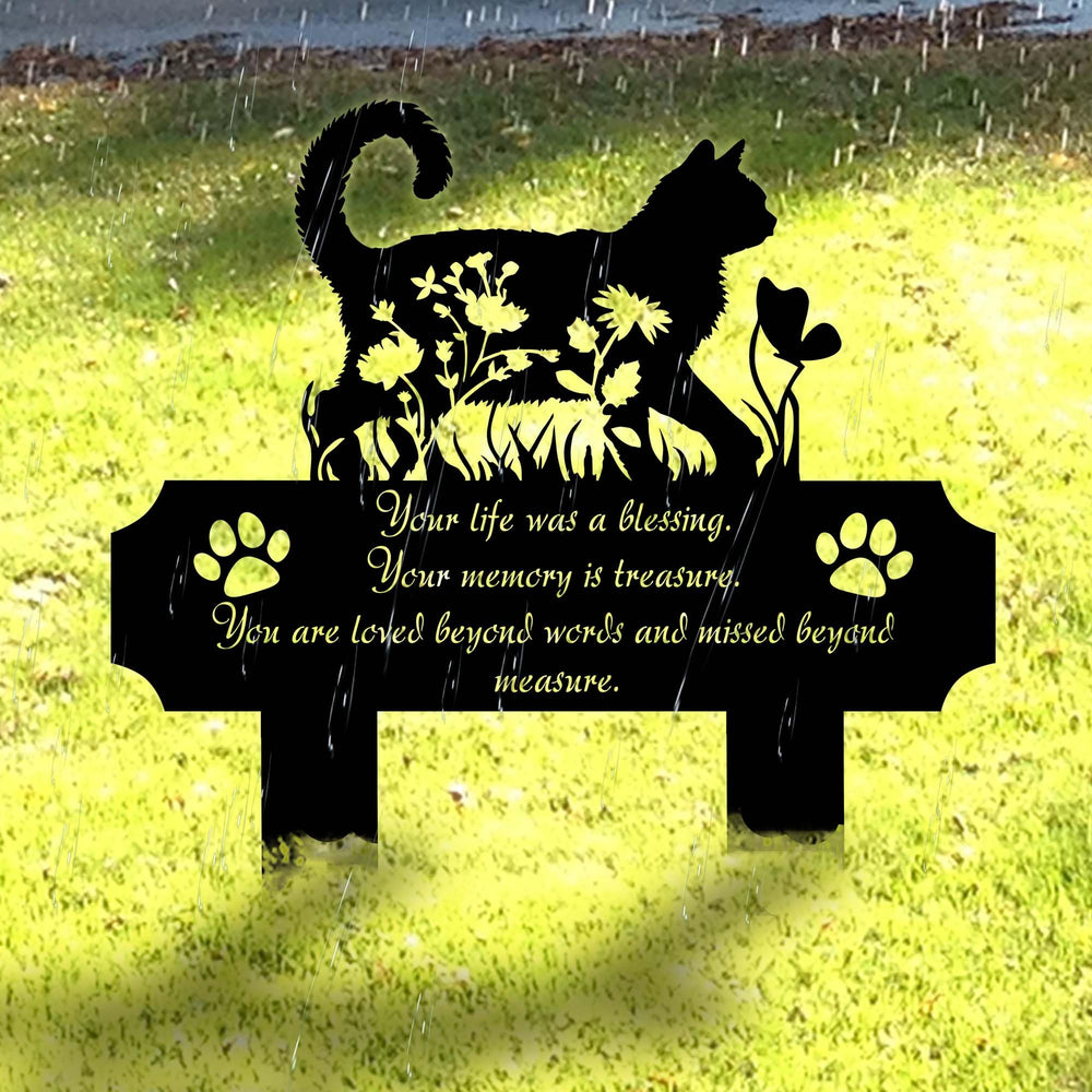 HEGANITS cat grave marker-rain-sun-resistance keeps color and form intact.