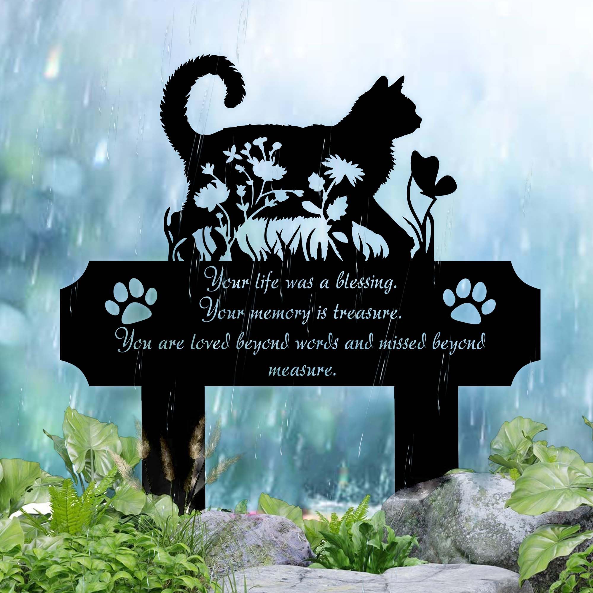 HEGANITS cat grave marker-sympathy-gift conveys condolences thoughtfully.