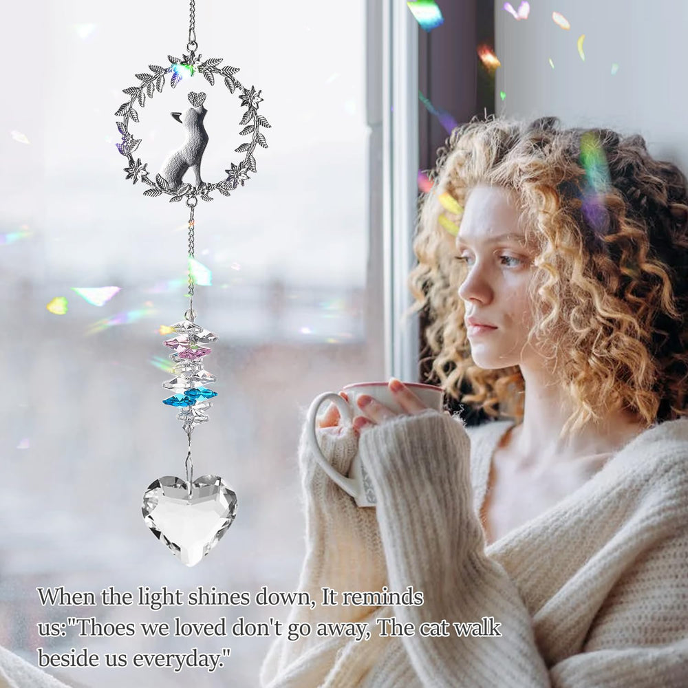 HEGELDA memorial gift cat honors a beloved companion with timeless crystal glow.