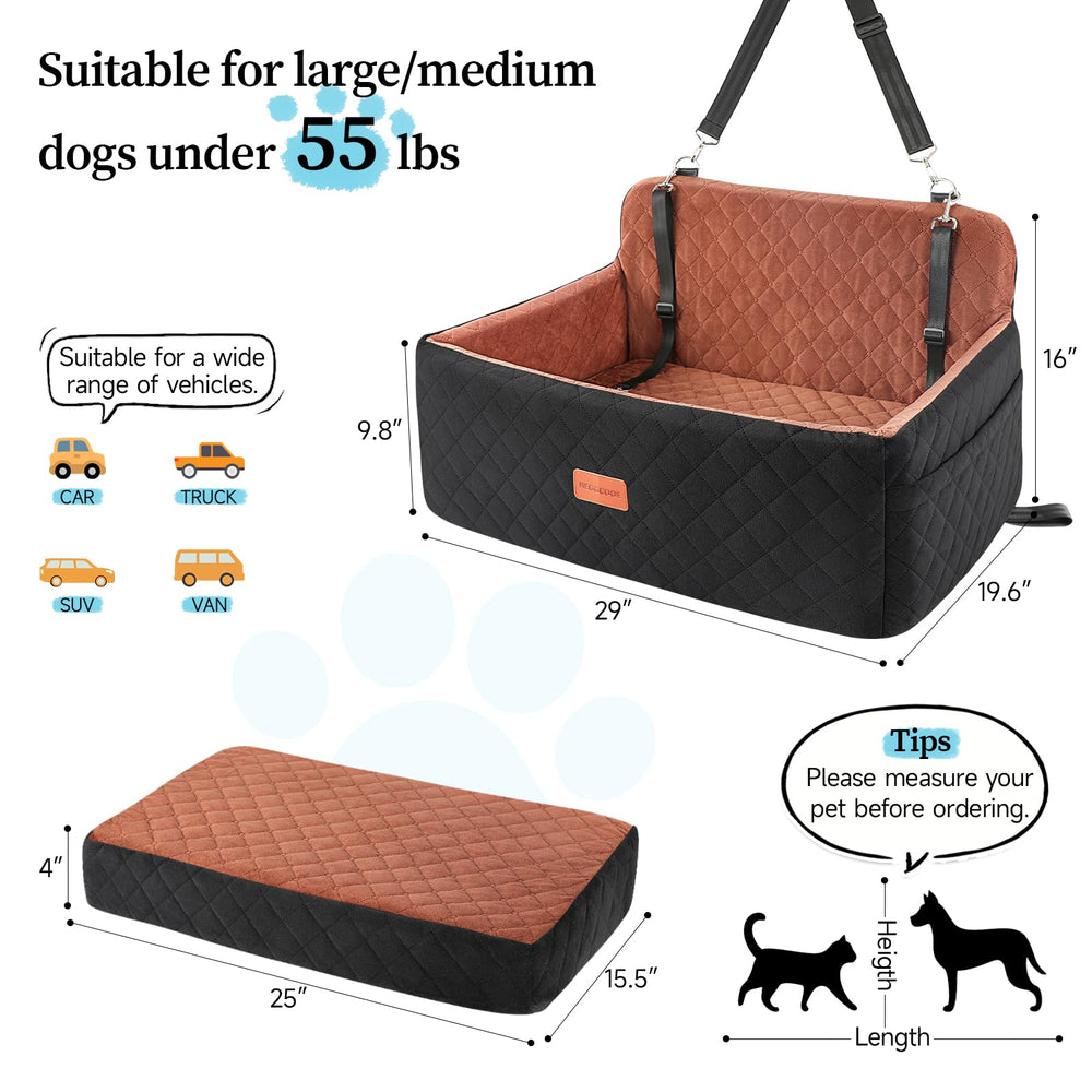 HEGGCOOE dog car seat fits sedans and SUVs for secure travel