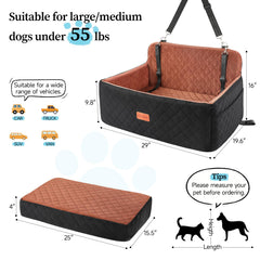 HEGGCOOE dog car seat fits sedans and SUVs for secure travel
