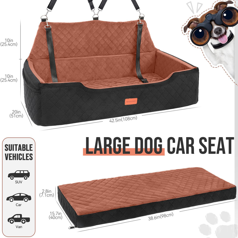 HEGGCOOE dog car seat bottom with non-slip base for secure placement.