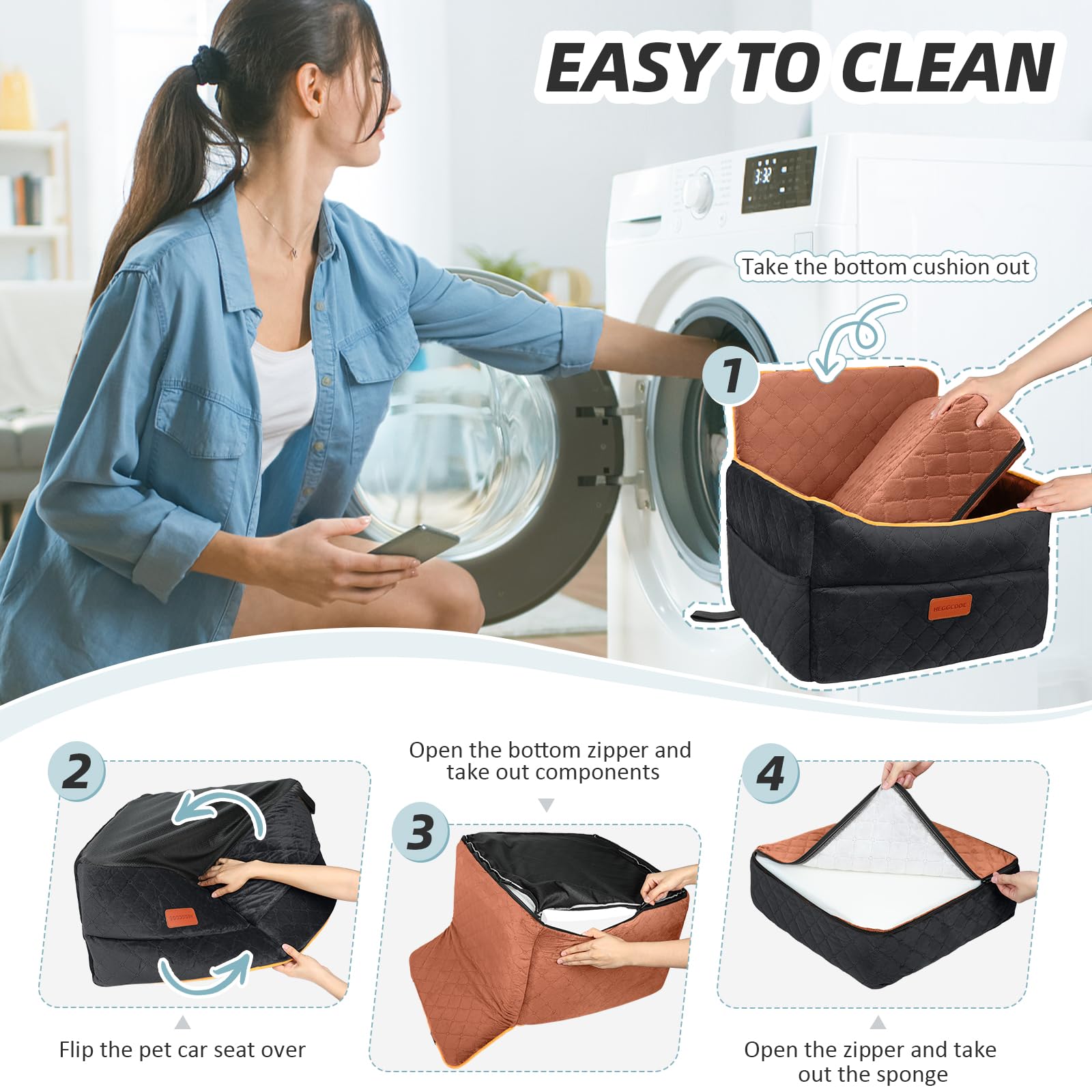 HEGGCOOE plush fabric and egg-shaped foam offer cozy, stable rest.