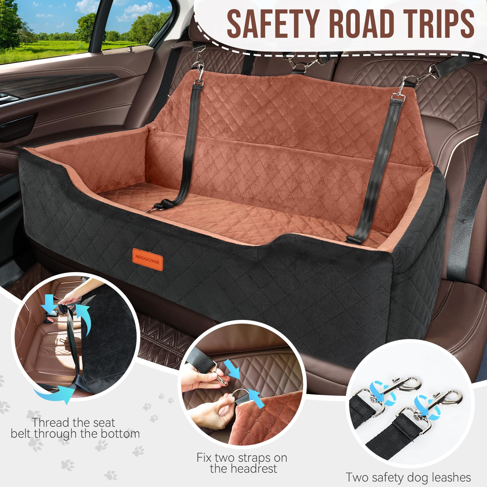 HEGGCOOE side storage pockets for treats and toys during travel.