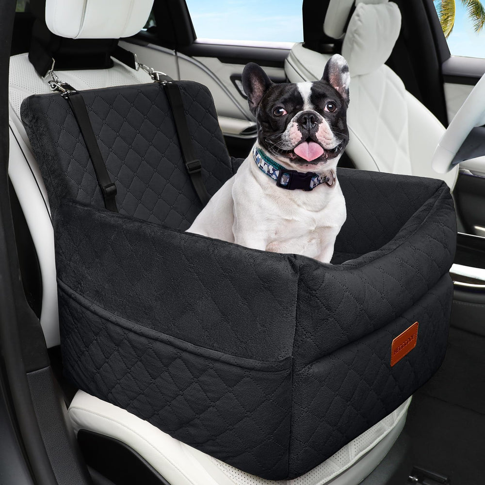 HEGGCOOE small dog car seat elevated view boosts window visibility and comfort.