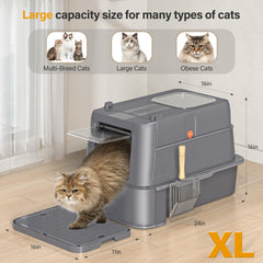 HEGGCOOE top-exit litter box provides easy exits and reduces litter tracking.