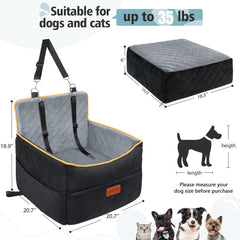 HEGGCOOE dog car seat includes two safety belts for secure harness attachment