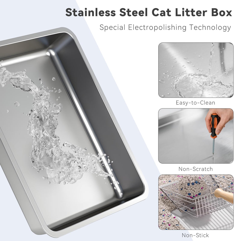 Helntova large litter box 24x16x12 demonstrates spacious interior for large cats.