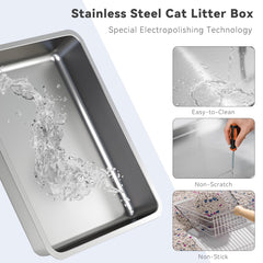 Helntova large litter box 24x16x12 demonstrates spacious interior for large cats.
