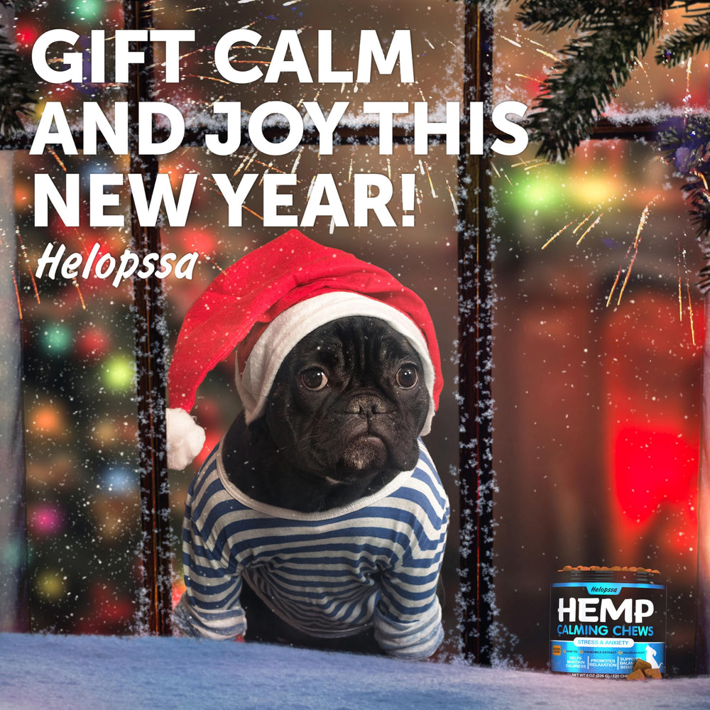 Helopssa Hemp Calming Chews closeup highlights a tasty chicken-flavored option.