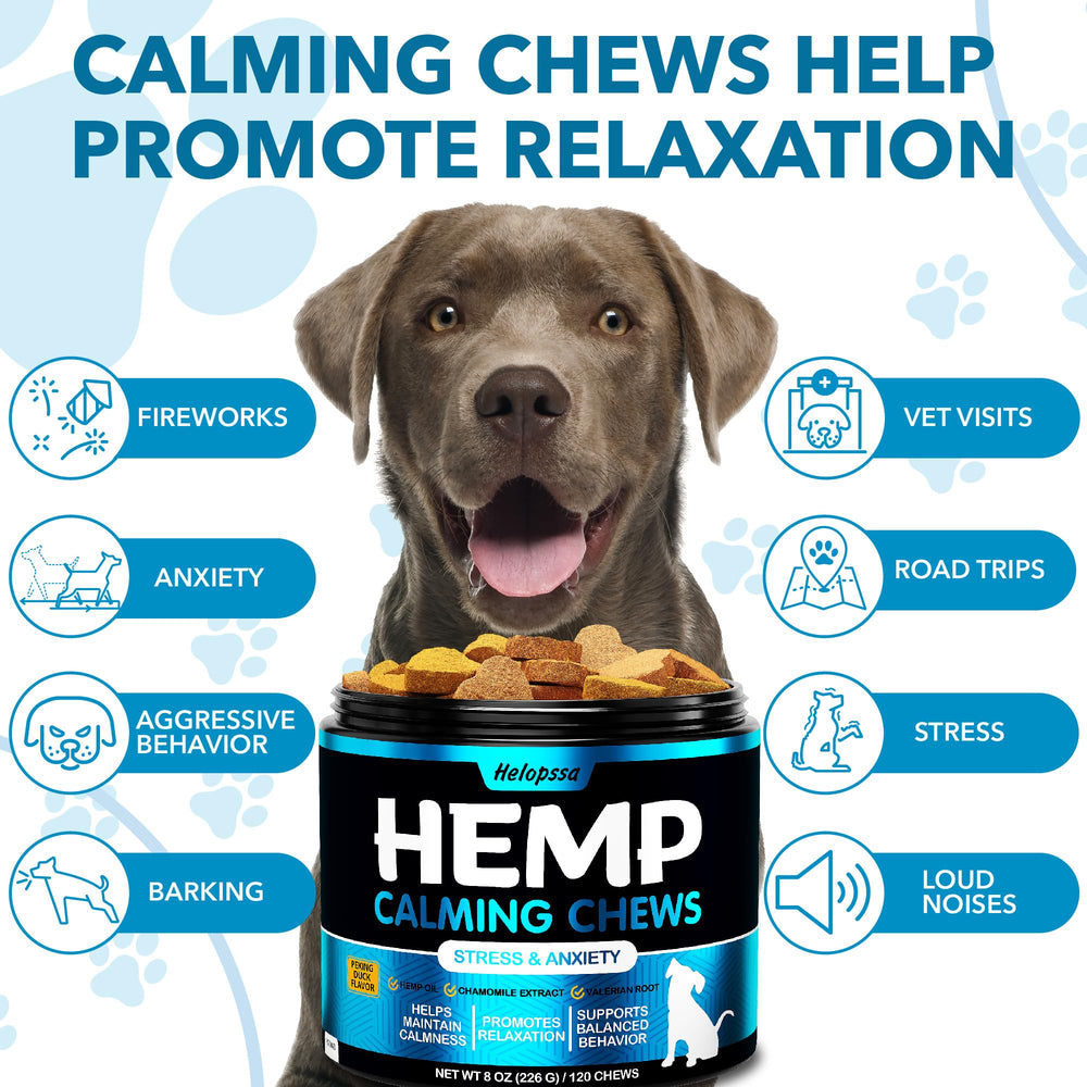 Helopssa treat close-up in duck flavor emphasizes tasty calming chew.