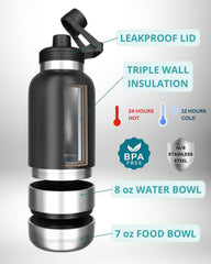 Hemli detachable 8oz dog bowl ready for quick water refills during hikes