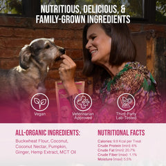 Hemp Dog Health Blanche treats dog ready to enjoy soothing snack.