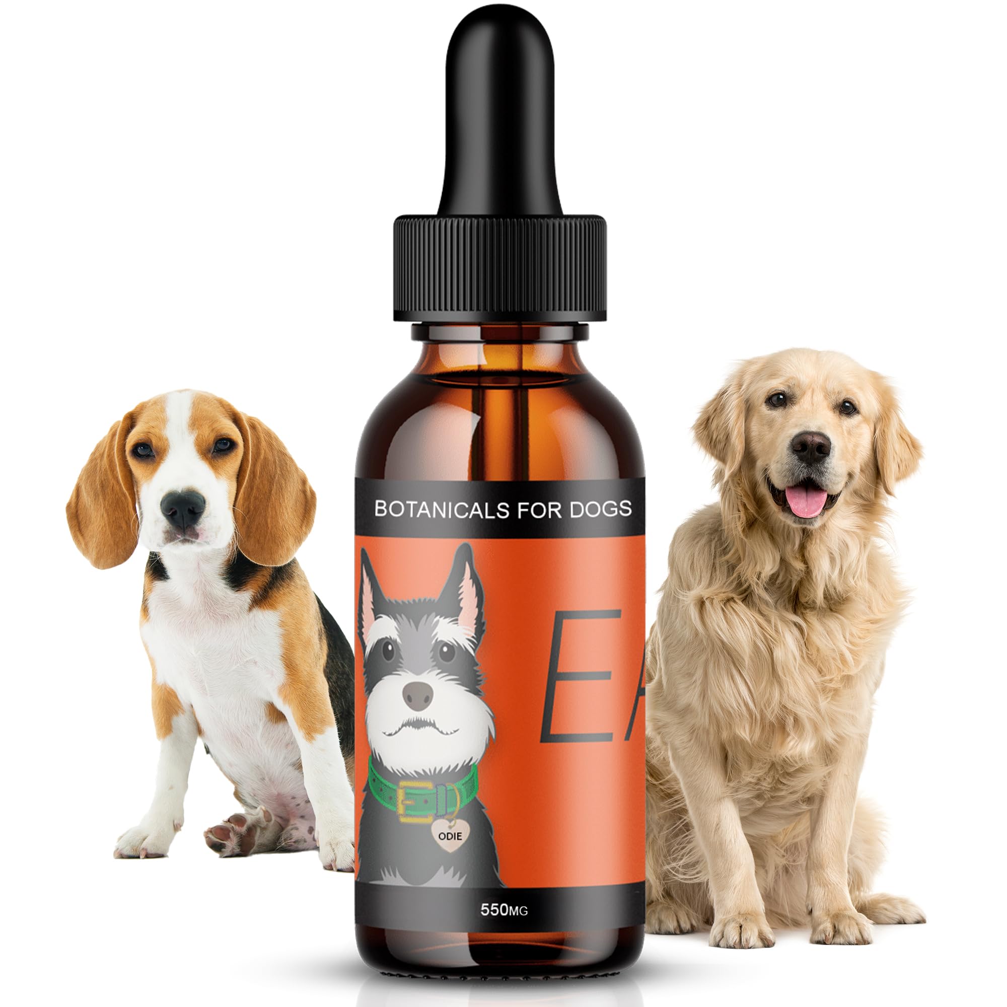 Hemp Dog Health Ease bottle and pour for daily dog wellness.