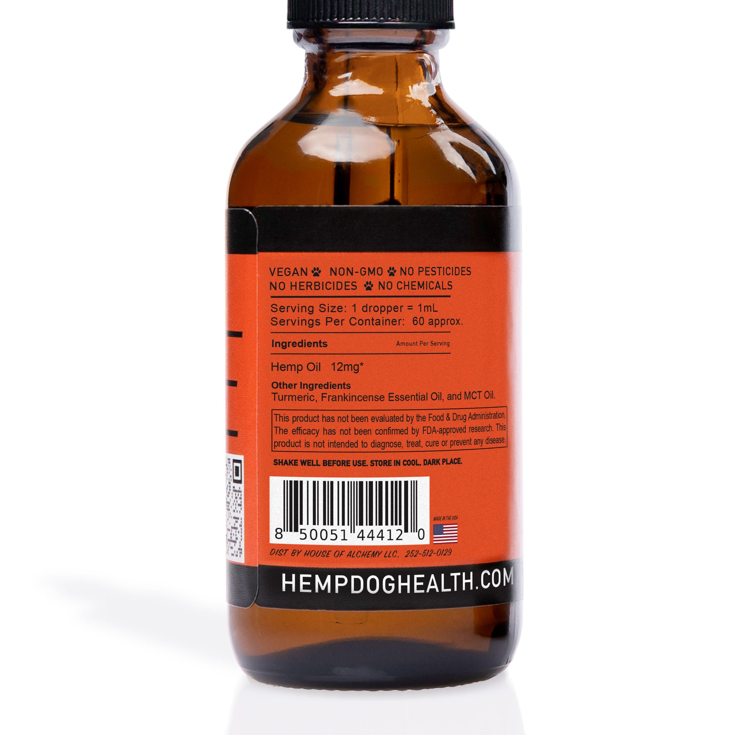 Hemp Dog Health Ease hip and joint wellness visuals alongside bottle.
