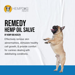 Hemp Dog Health Remedy balm texture close-up highlighting soothing, ready-to-use topical relief