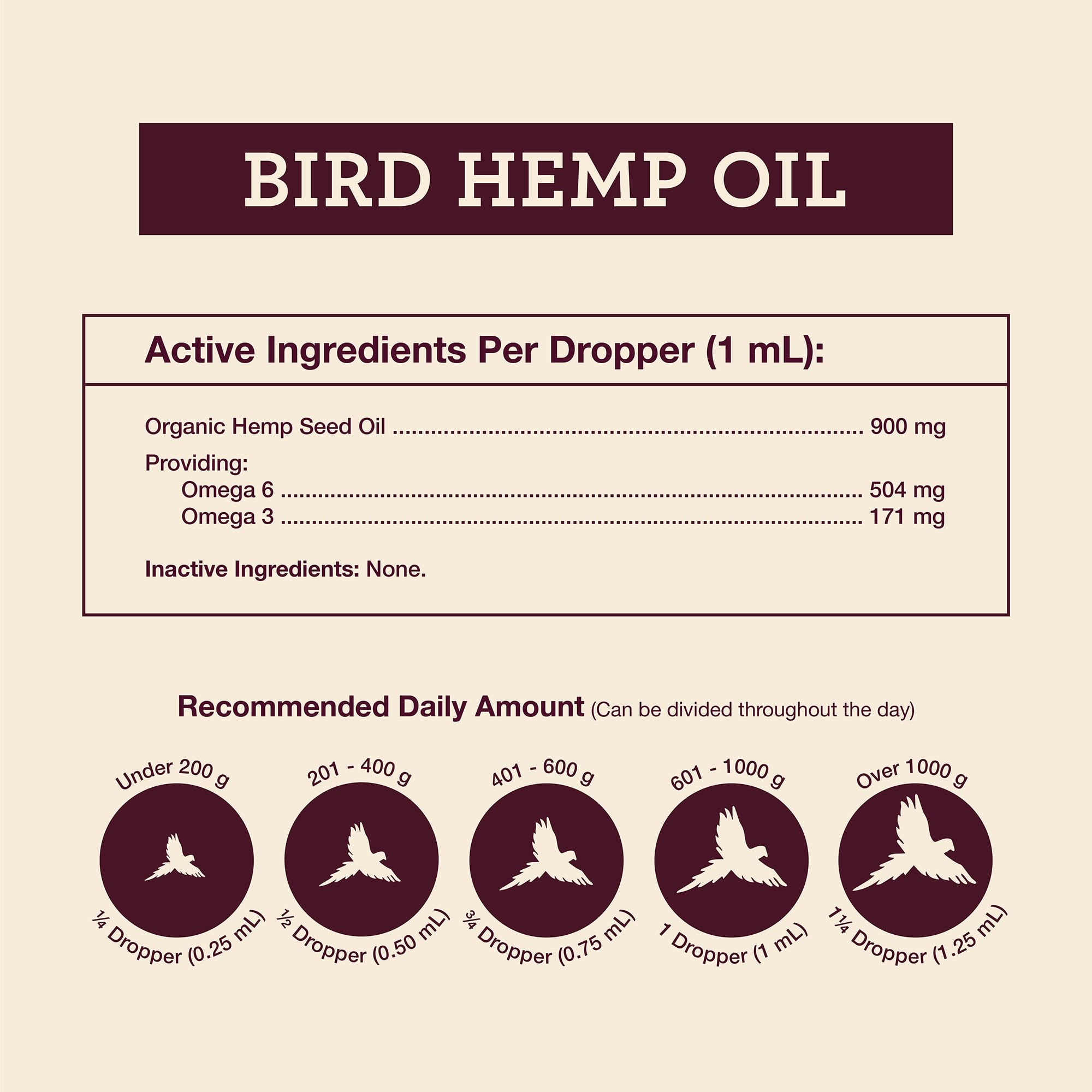 Hemp Well Bird Oil served near seeds for daily nutrition