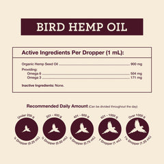 Hemp Well Bird Oil served near seeds for daily nutrition