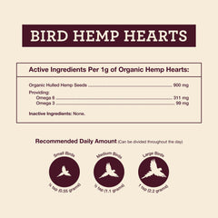 Hemp Well Hemp Hearts served as a healthy snack for birds