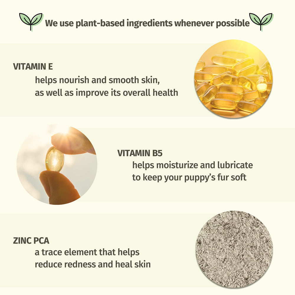 Hempz Petz dog shampoo after-bath coat refreshed with hemp seed oil hydration.