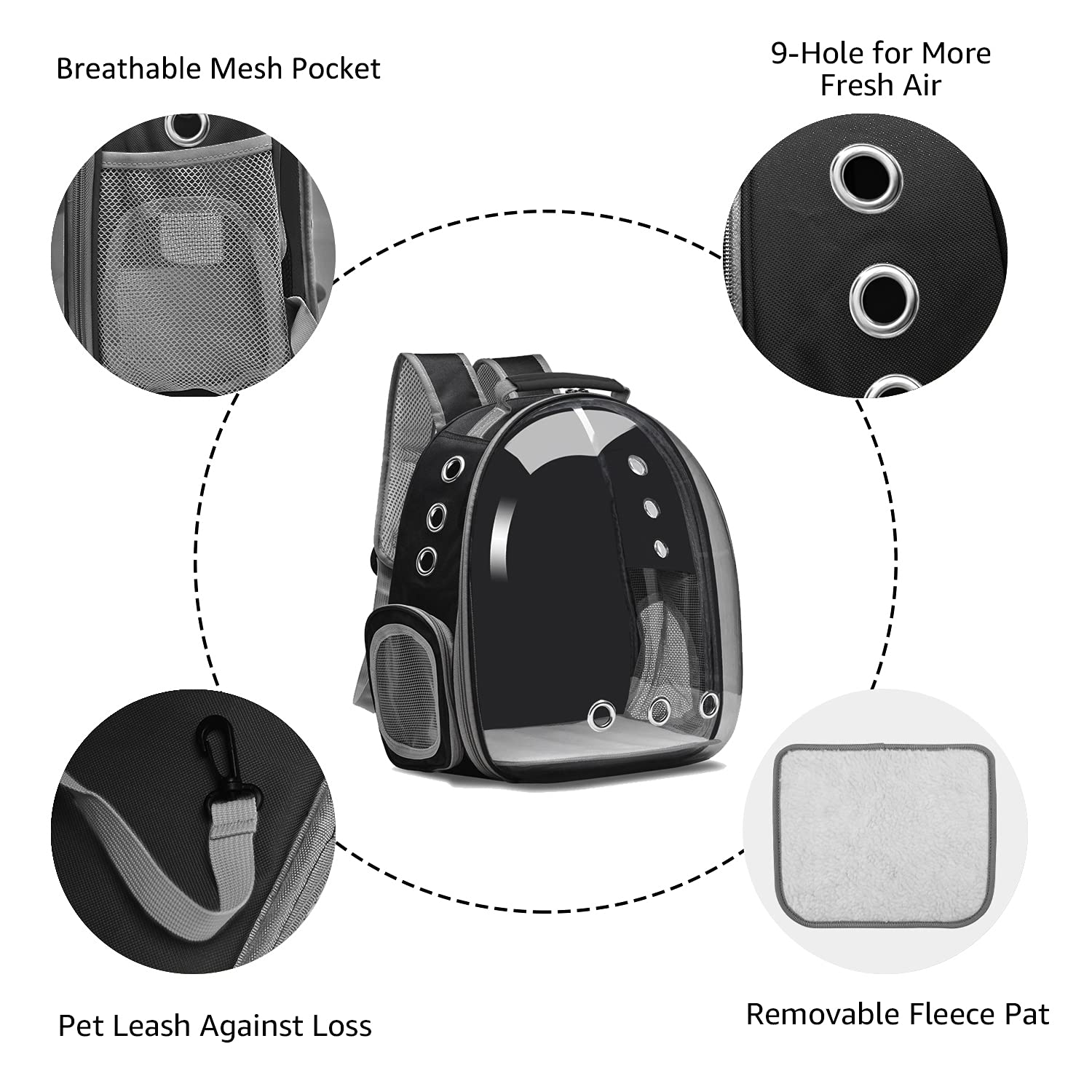 Henkelion backpack carrier on back demonstrates hands-free convenience during hikes and cycling.