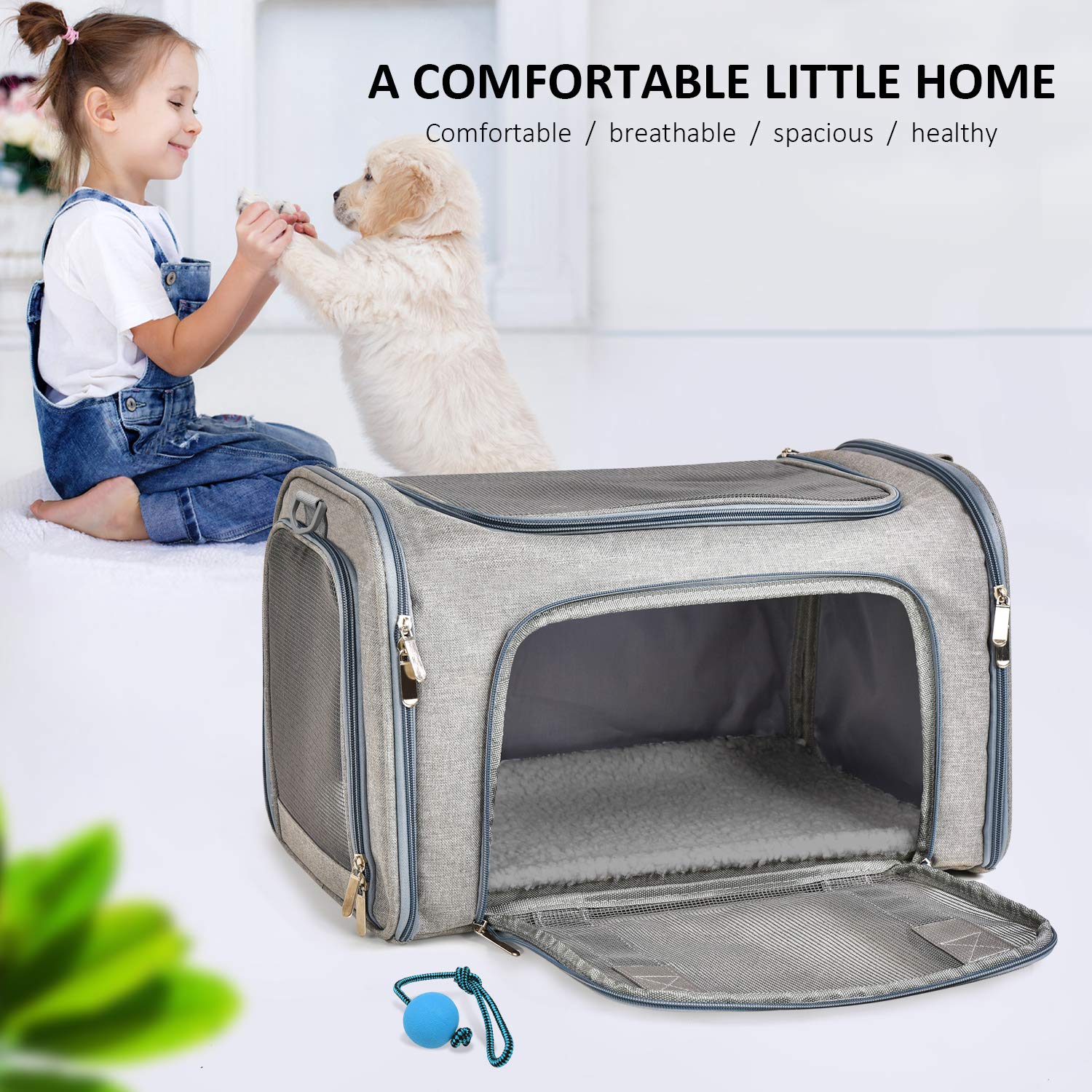 Henkelion cat carrier in car travel scenario with pet inside