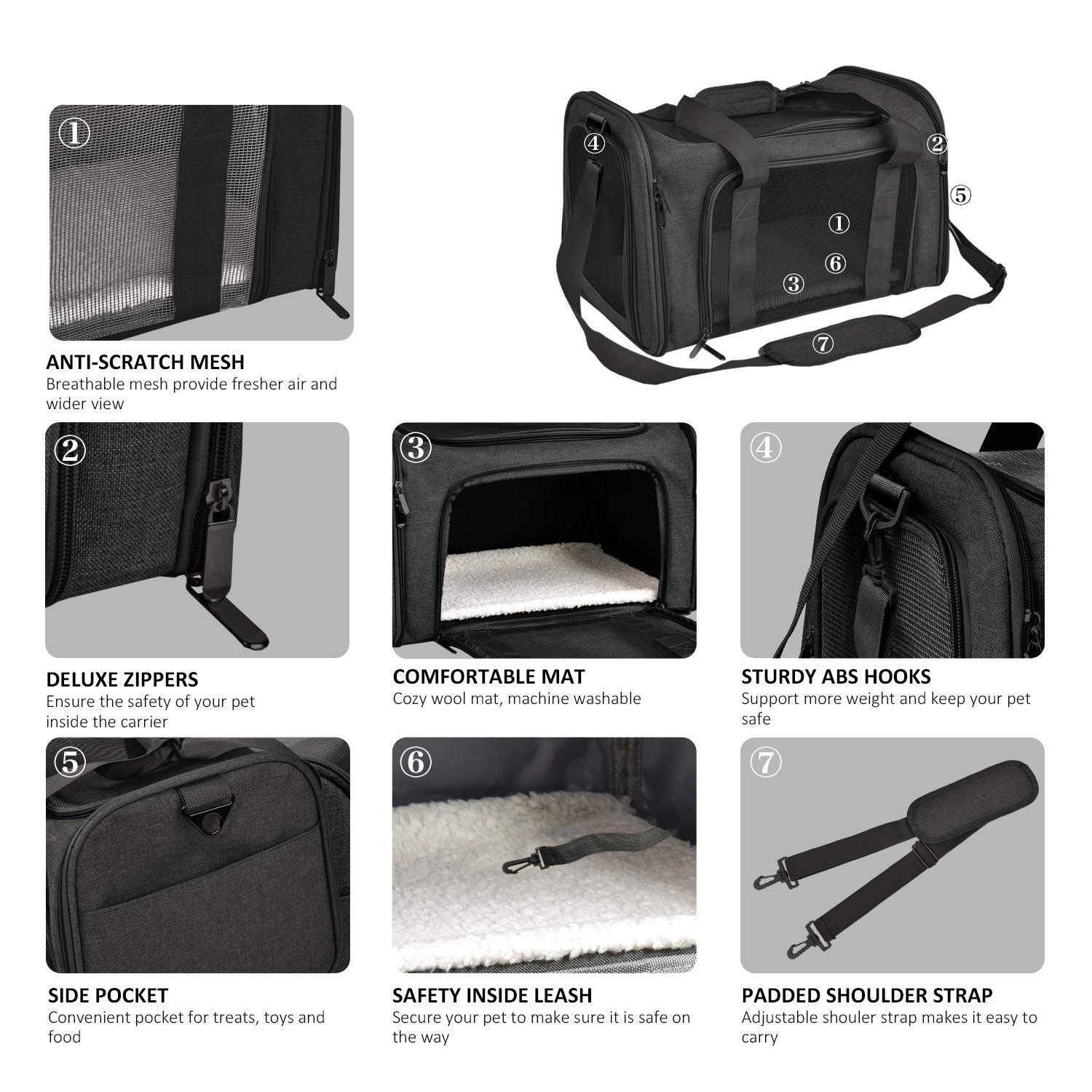Henkelion four-side mesh keeps pets comfortable and visible.