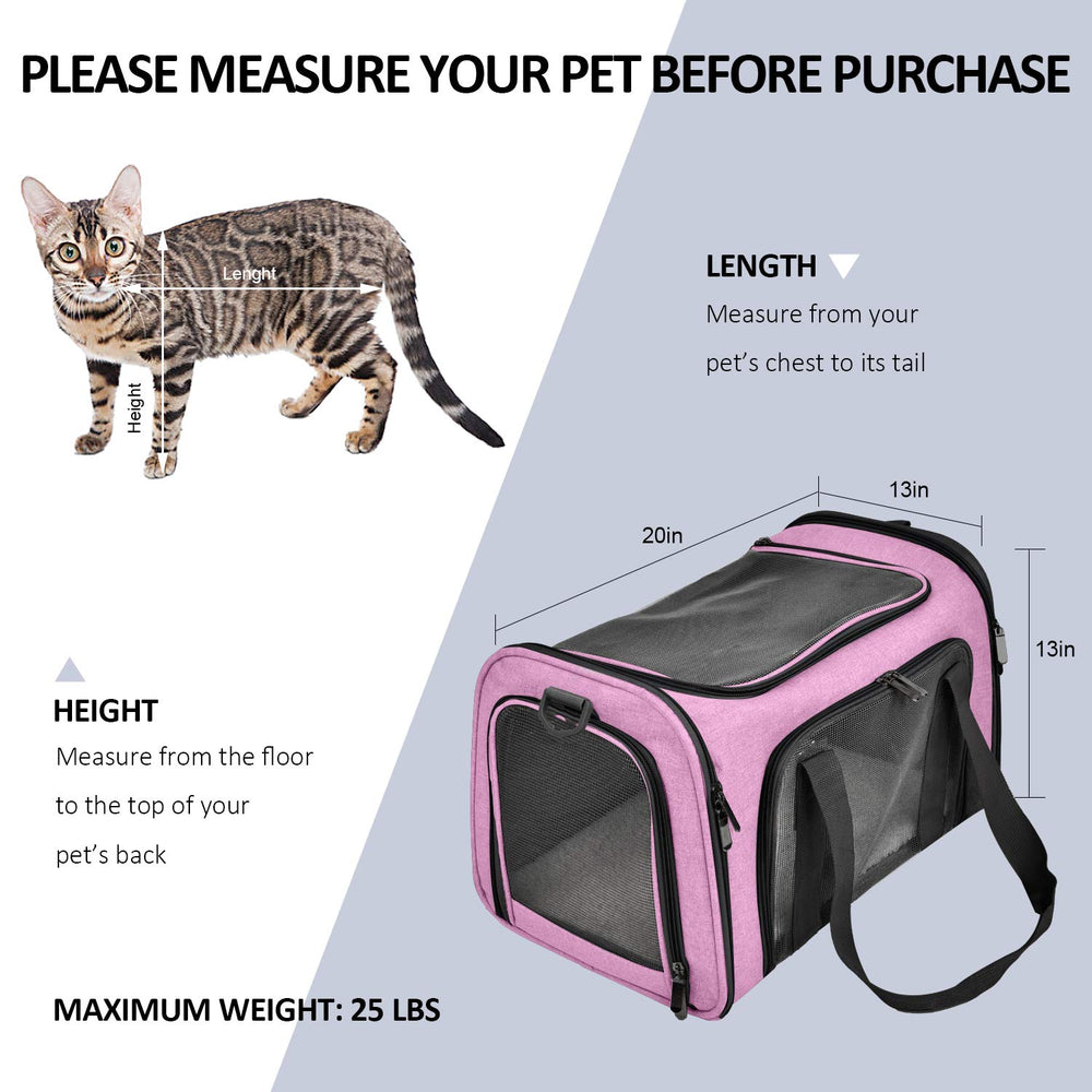 Henkelion large cat carrier adjustable shoulder strap for hands-free carrying.