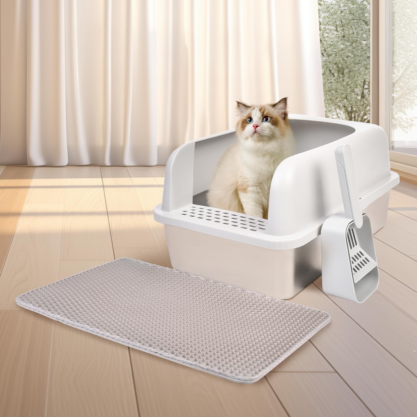 Henkelion non-slip bottom keeps the litter box steady