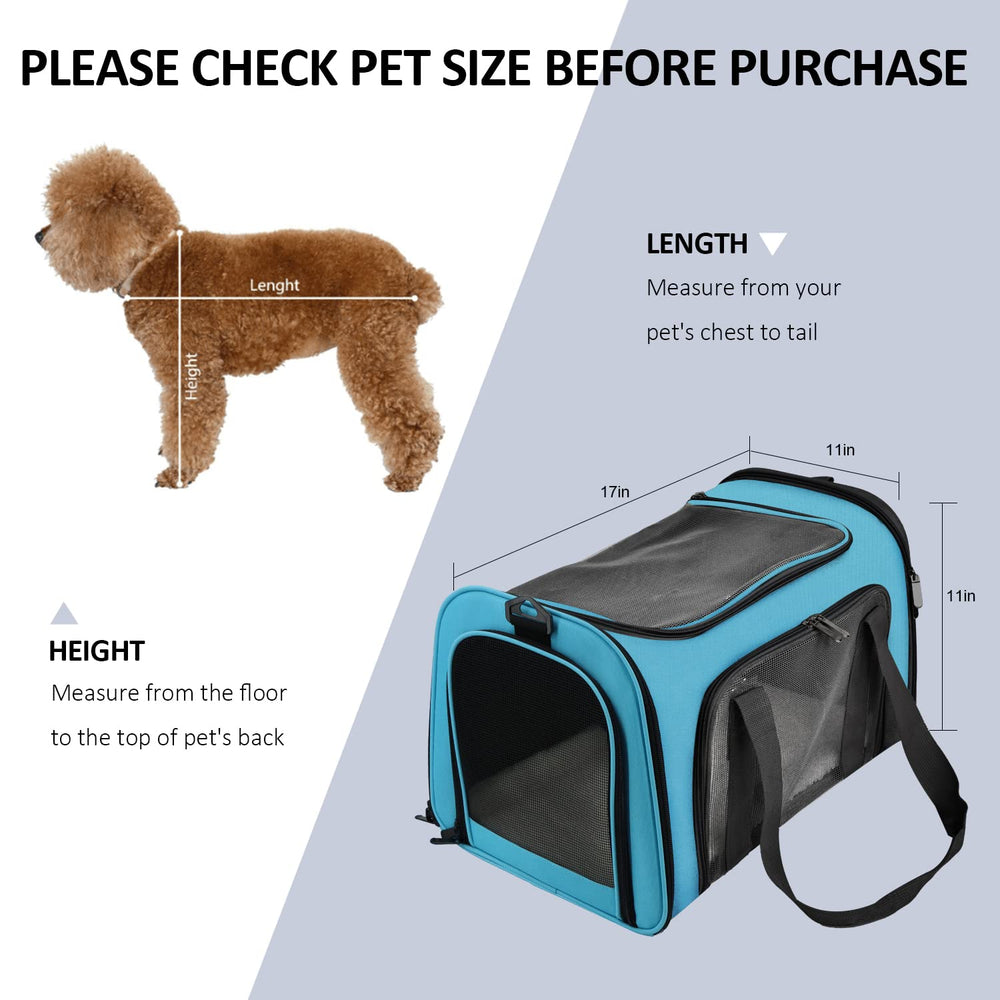 Henkelion pet carrier blue design adds style to travel days.