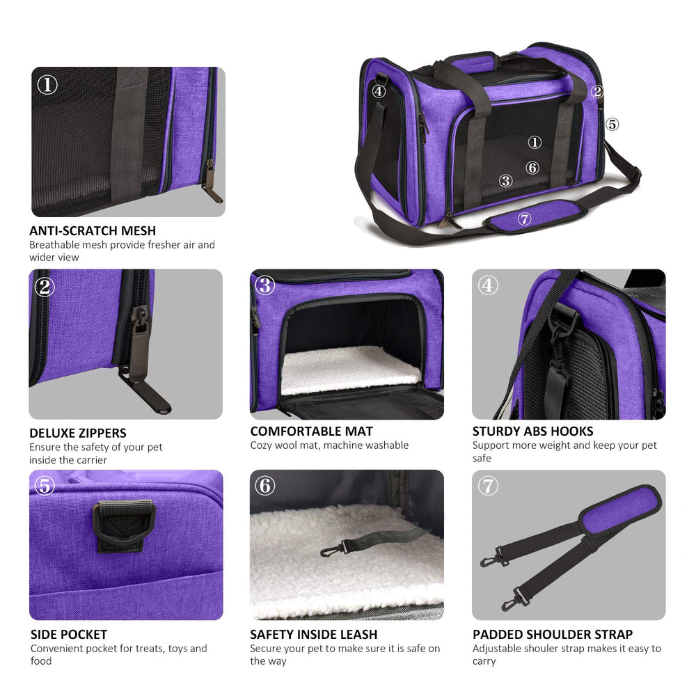 Henkelion pet carrier durable-polyester fabric withstands frequent travel