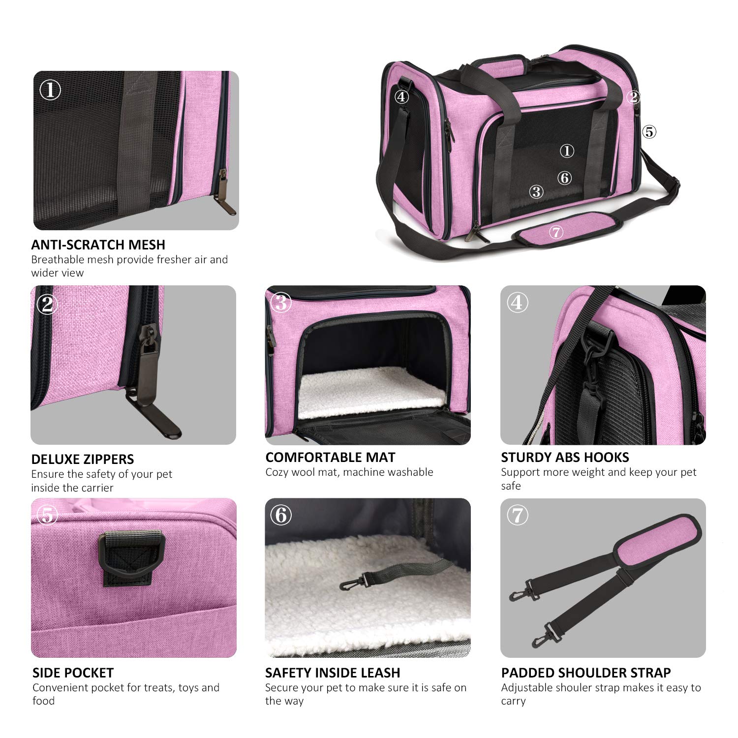 Henkelion Pet Carrier foldable-compact design folds flat for easy storage.