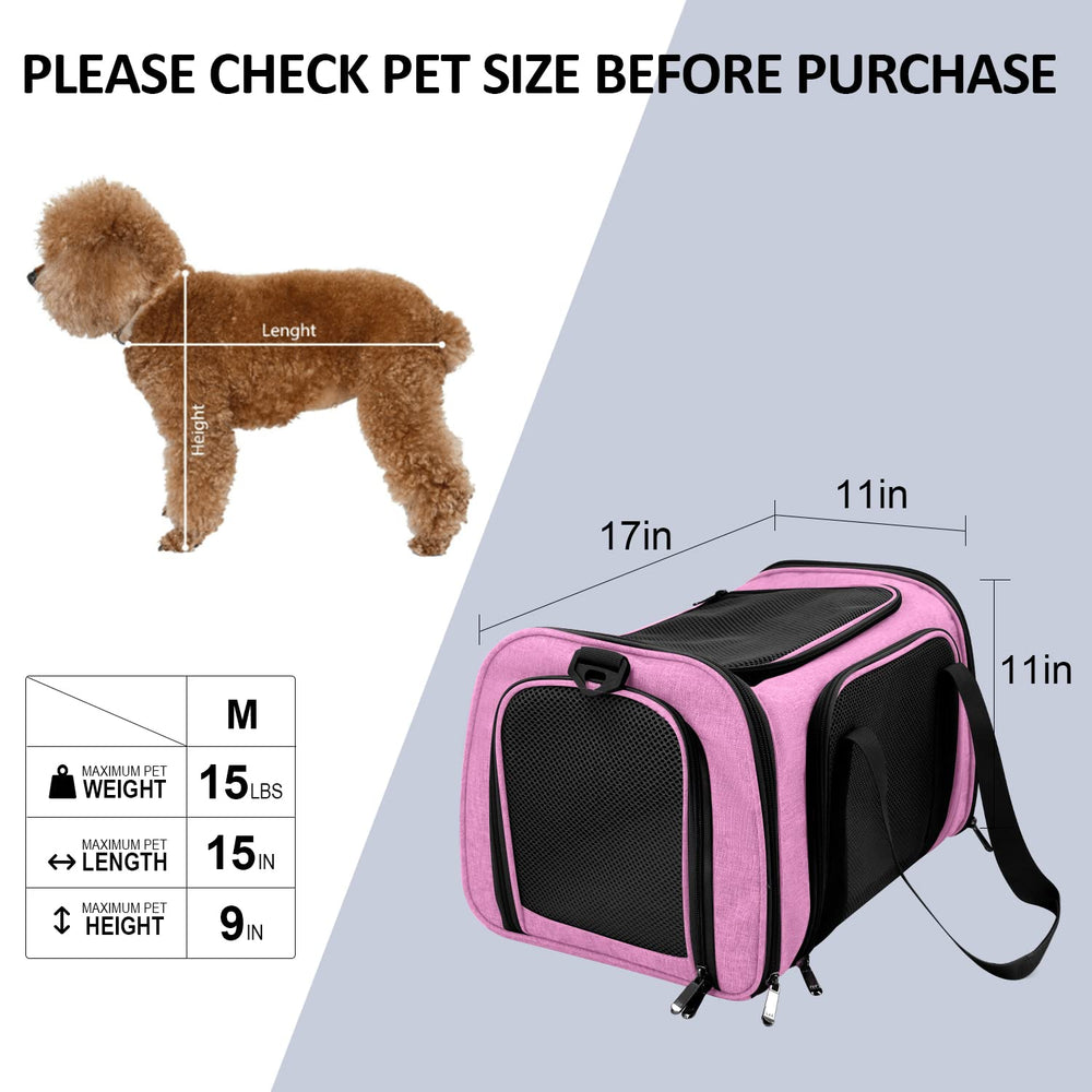 Henkelion Pet Carrier pink-design adds stylish travel comfort for pets.