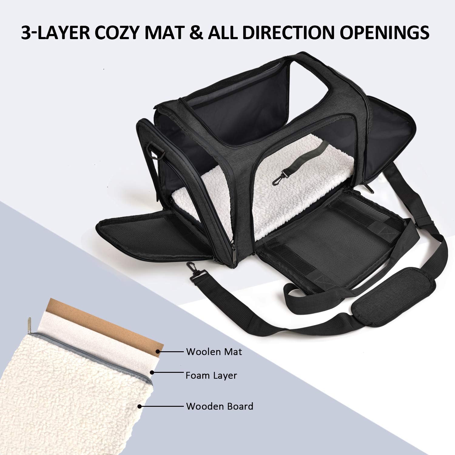 Henkelion soft-sided carrier uses durable fabric for everyday pet trips.