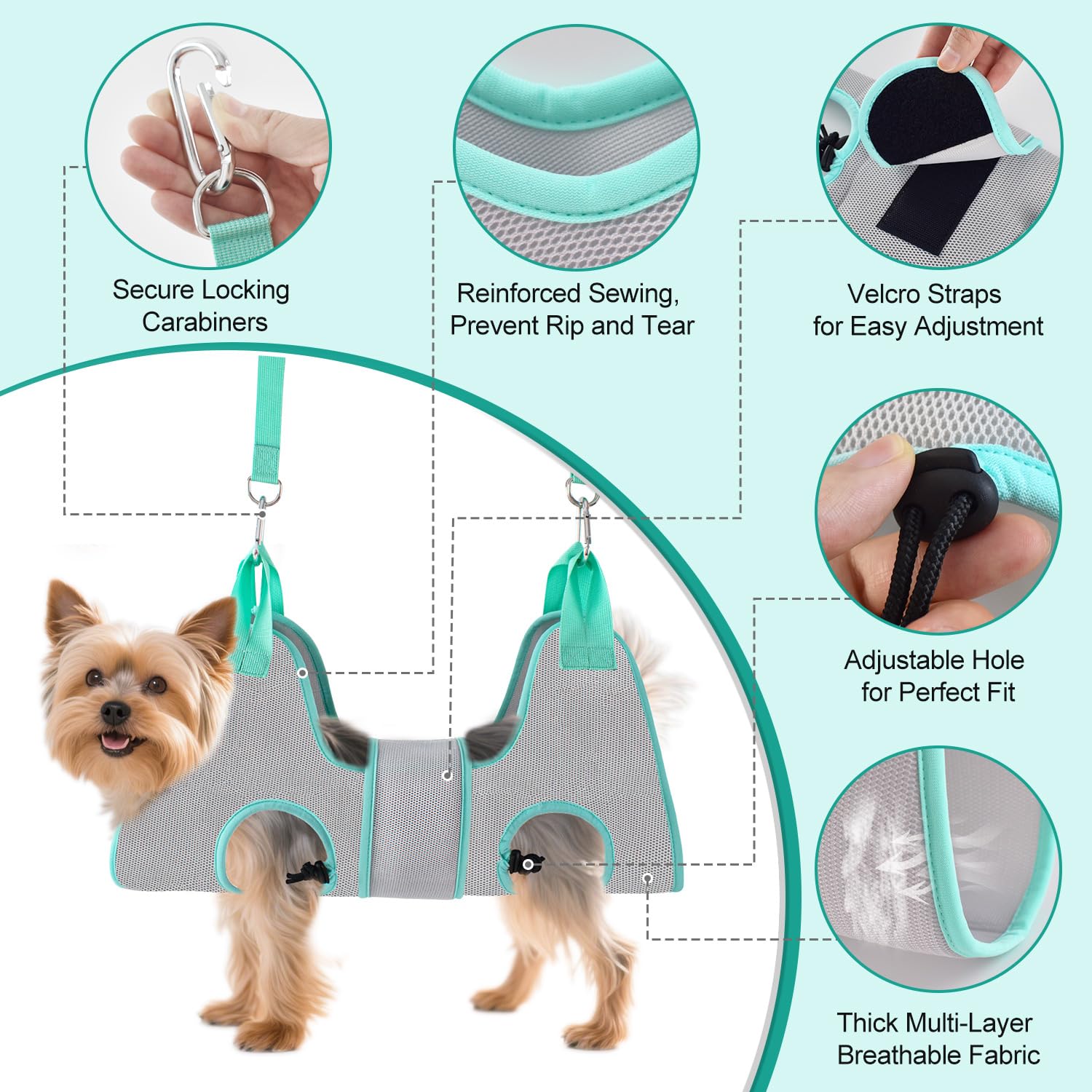 Henyopet hammock safety buckles resist deformation for reliable grooming.
