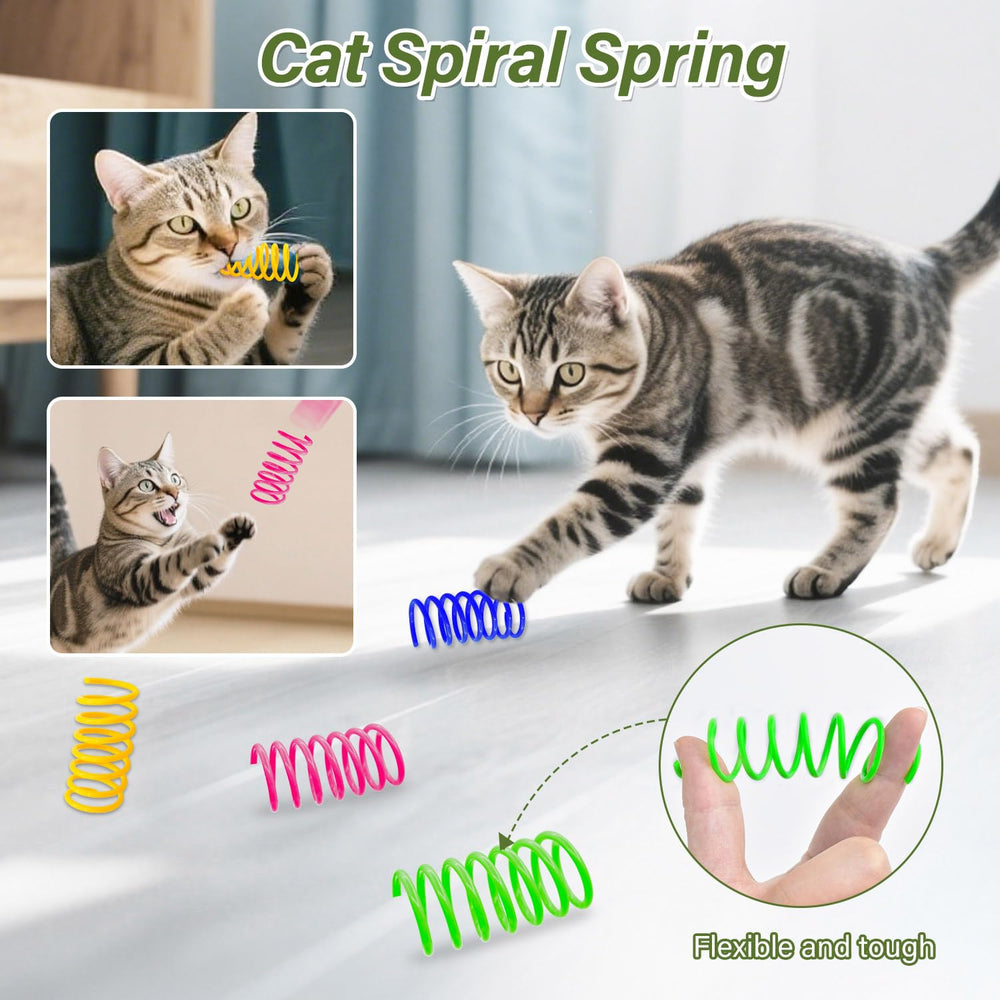 Henyopet Silvervine Sticks spiral springs demonstrate durable chew toys for exercise.