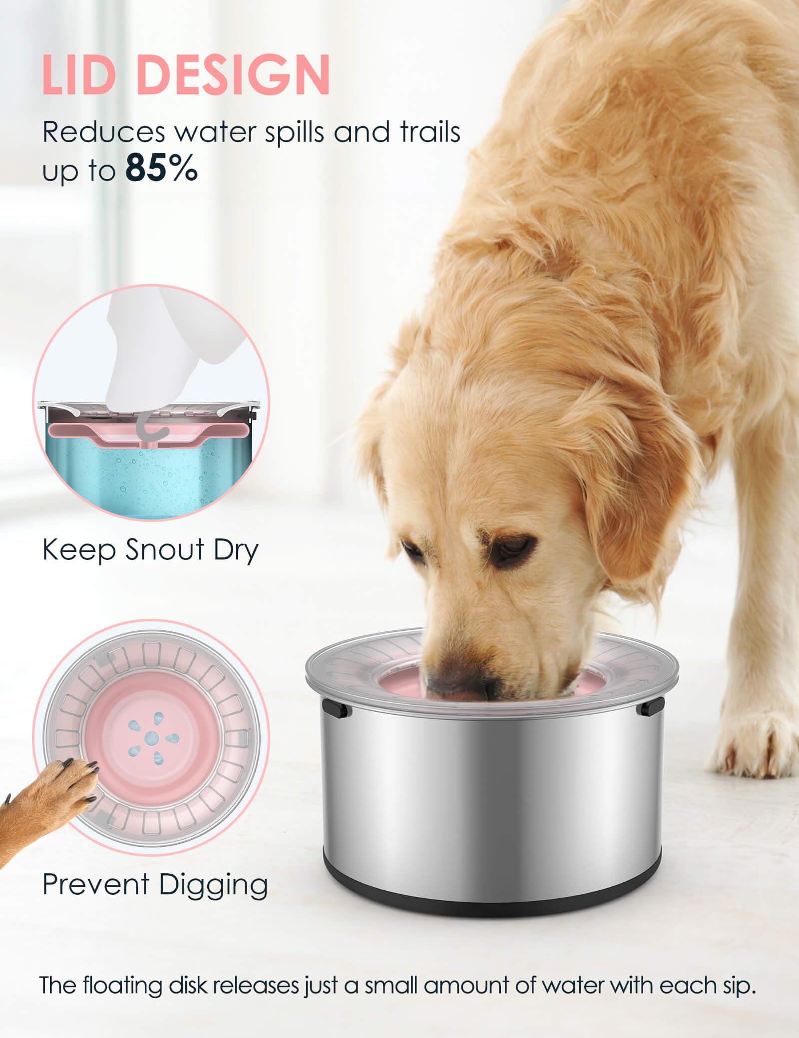 Dishwasher-safe components make cleanup easy for Heouvo 1Gallon bowl.