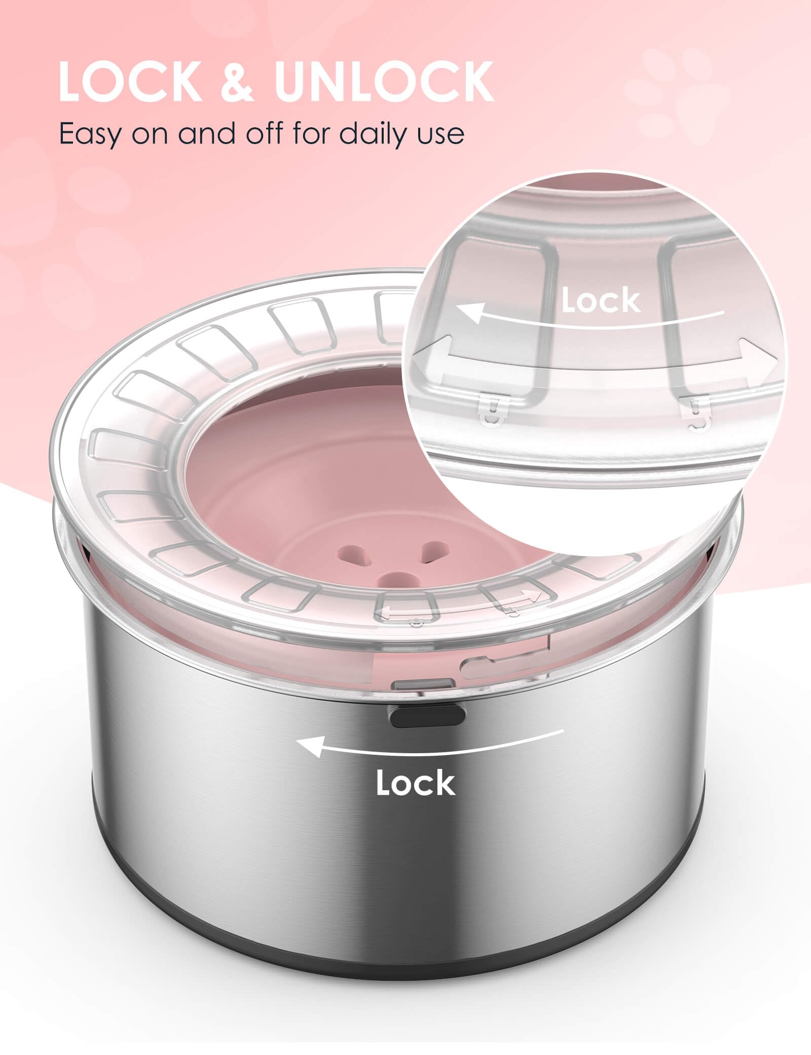 Heouvo 1Gallon large-capacity bowl minimizes frequent refills.