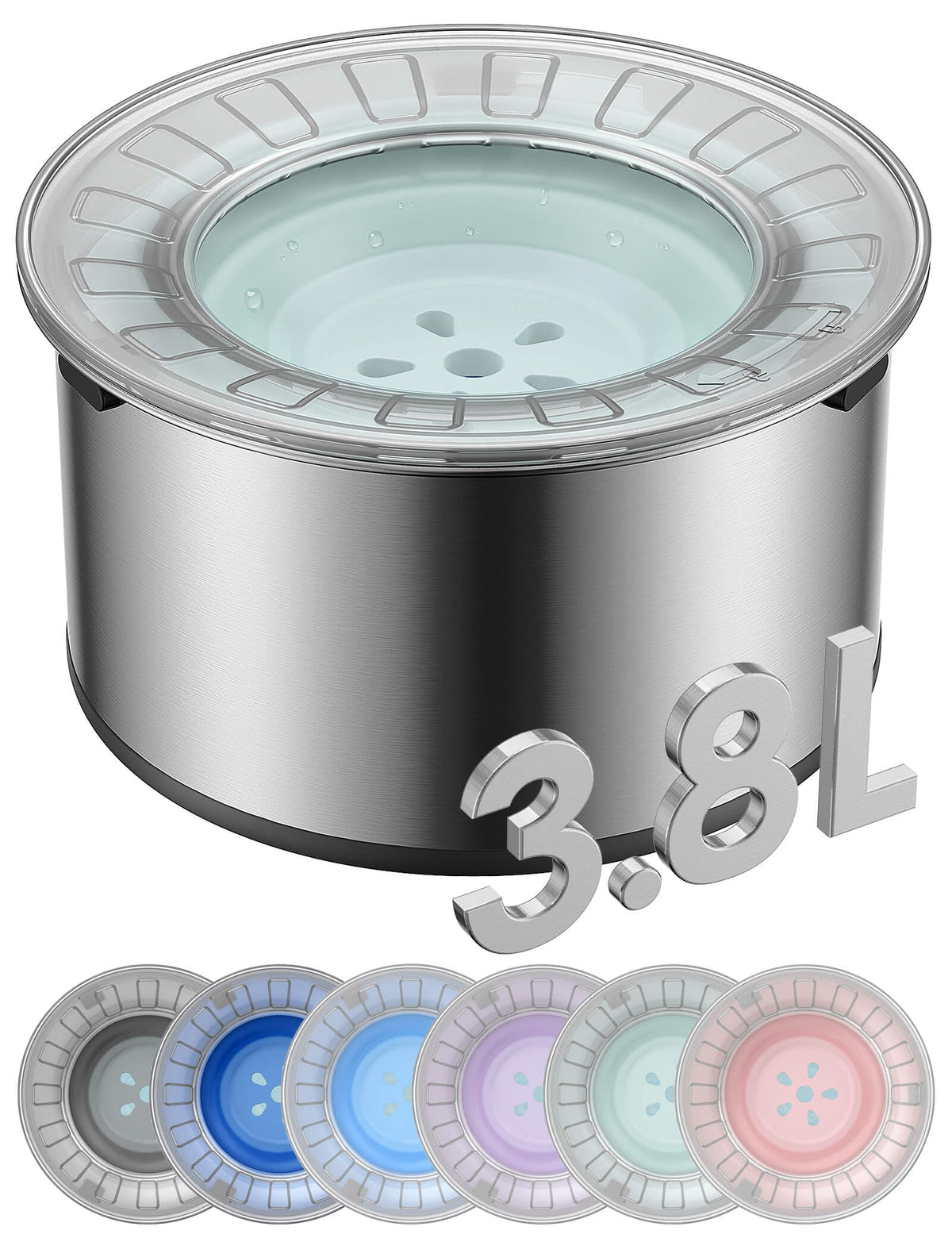 Heouvo 1Gallon water bowl with lid reduces water trails and keeps noses dry.