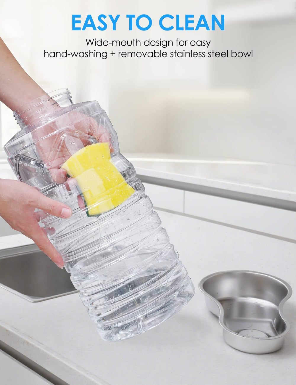 Heouvo 2.5-gallon dispenser gravity refills steadily for multi-pet homes.