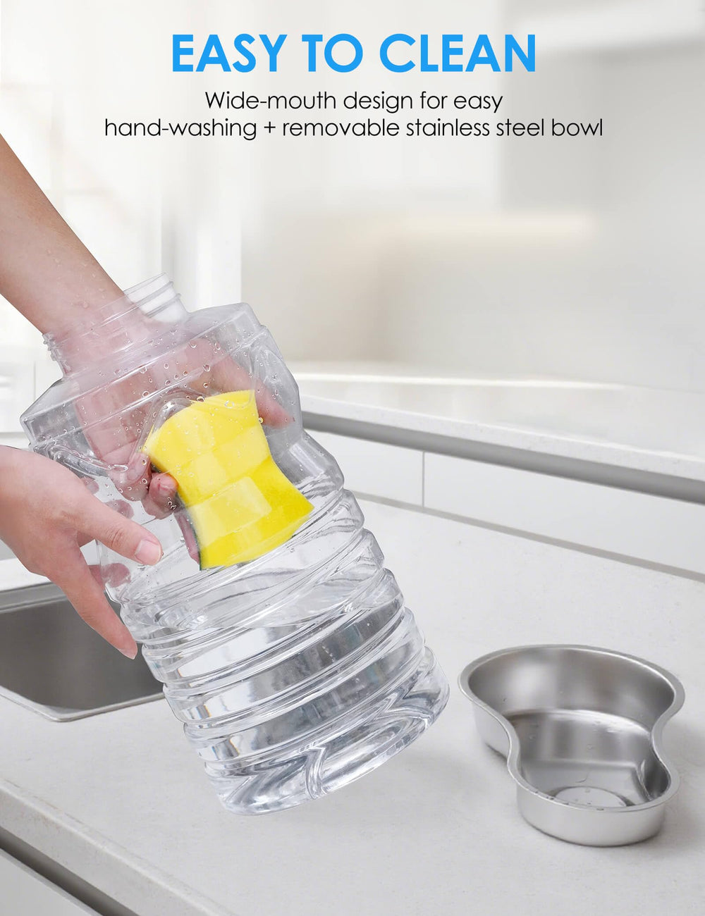 heouvo gravity-fed 8L reservoir provides steady water without frequent refills.