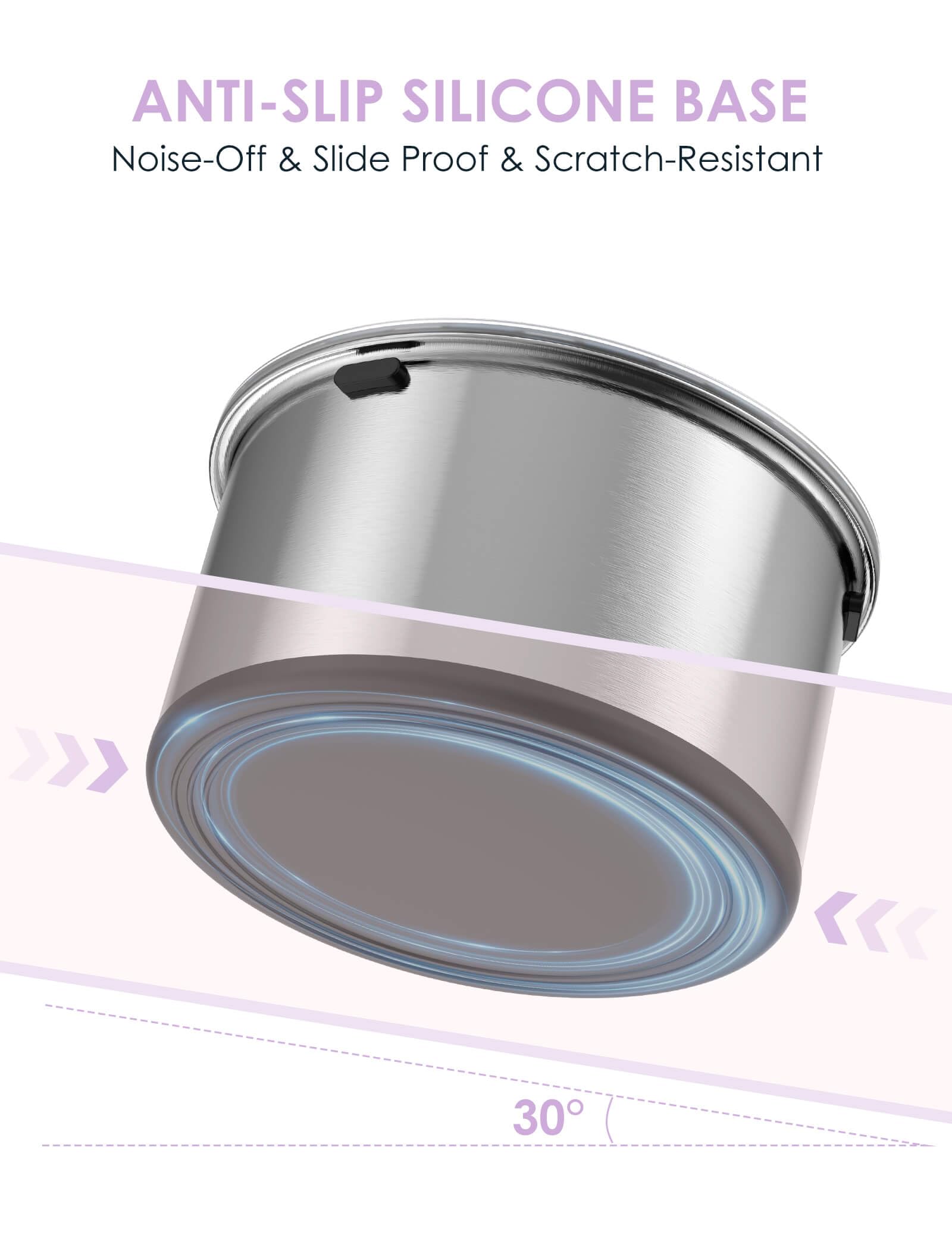 Heouvo silicone bottom anti-slip base keeps bowls steady.