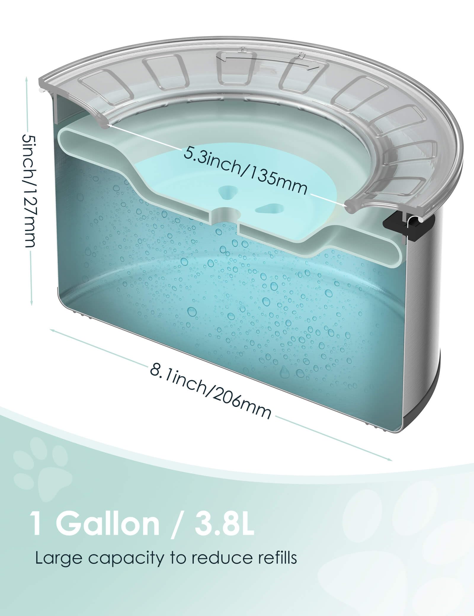 Heouvo water bowl with floating disk slows drinking for calmer hydration.