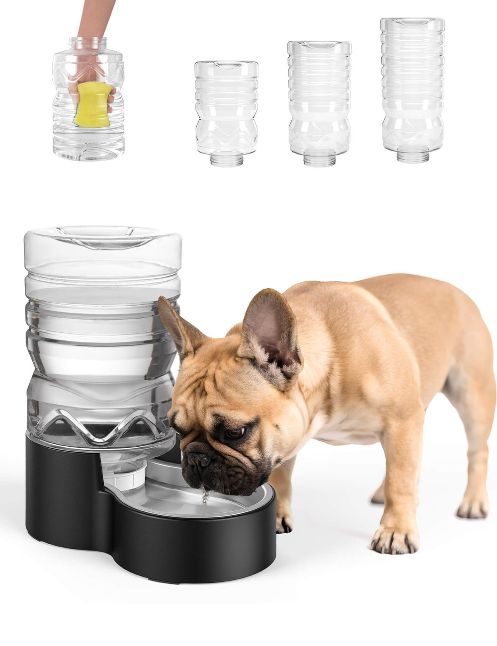 Heouvo water dispenser with wide-mouth opening for easy hand cleaning and sanitation