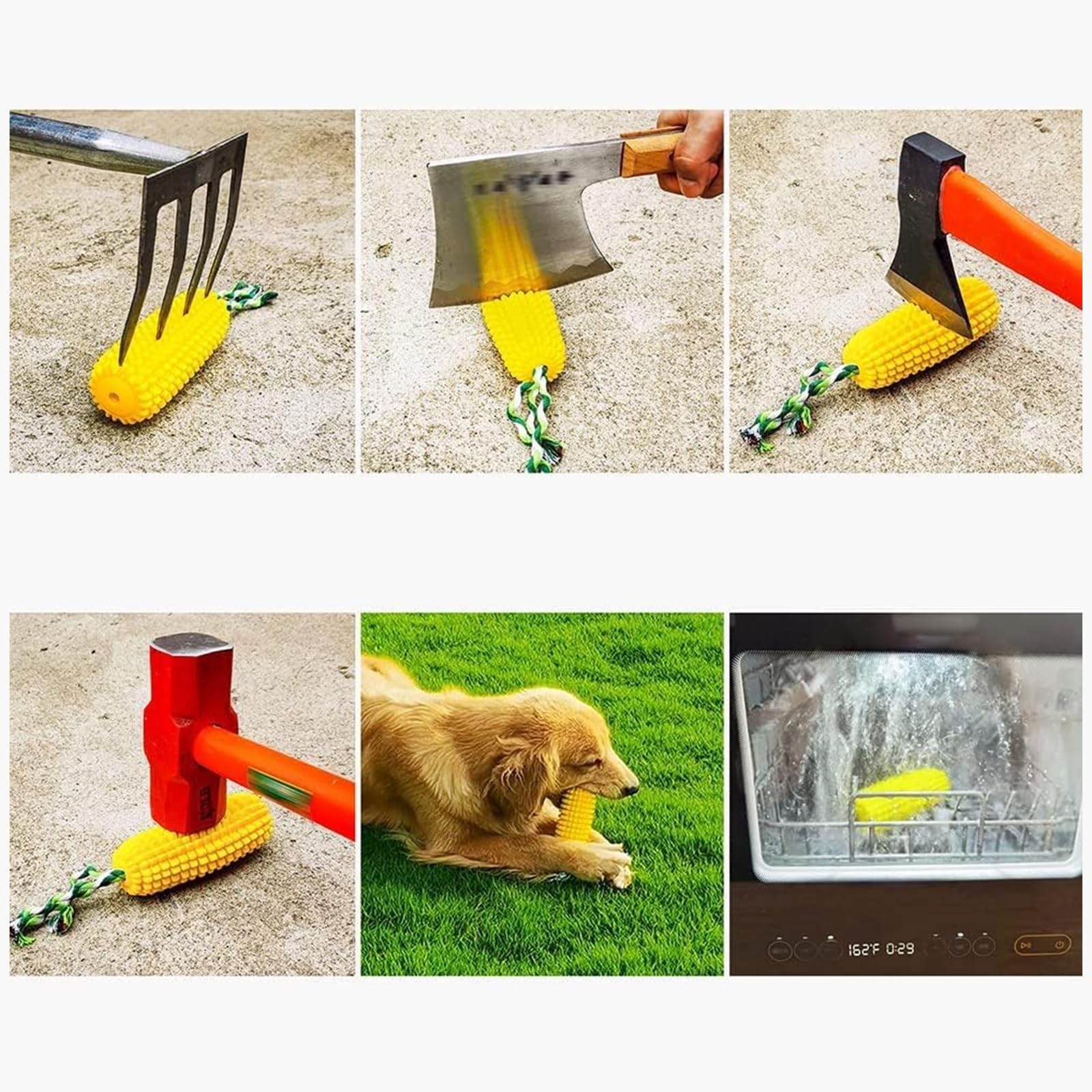heqxwl dog chew corn toy bright yellow color stands out