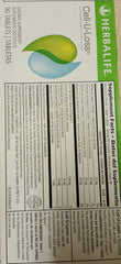 Herbalife Cell-u-loss tablets closeup showing daily electrolyte support.