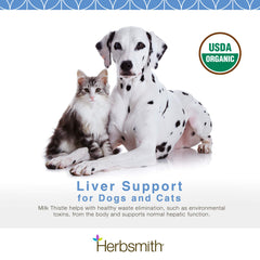 Herbsmith Organic Milk Thistle Pet Scoop – easy daily dosing for dogs and cats.