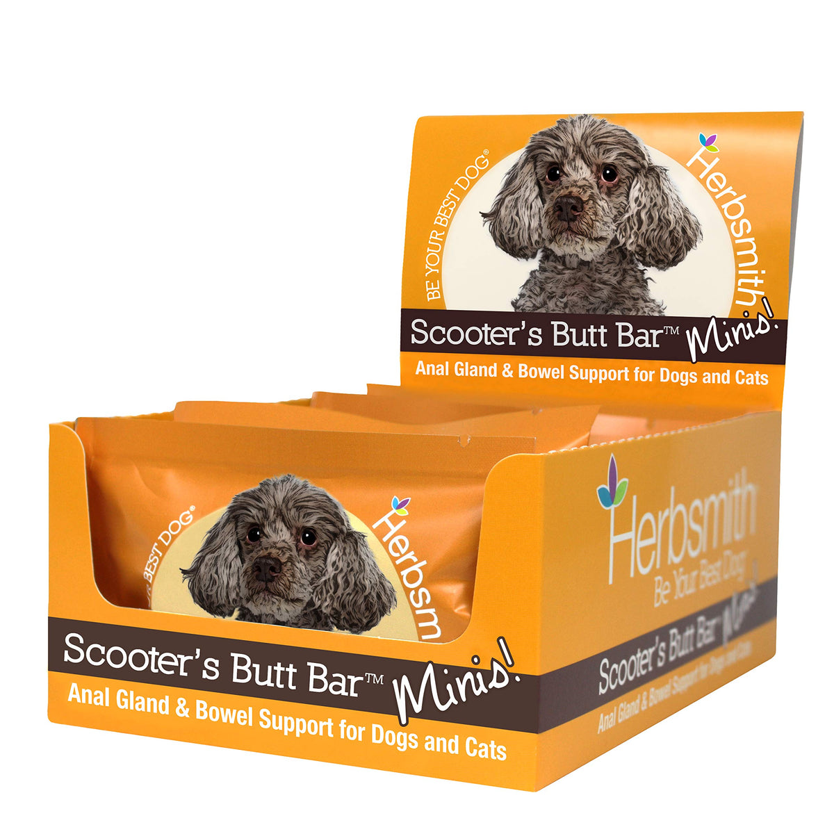 Herbsmith Scooters Butt Bars case pack supporting digestive health for dogs.