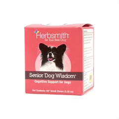Herbsmith Senior Dog Wisdom bottle front showing brain-health packaging