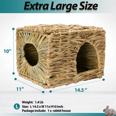 HERCOCCI grass house open view for easy access by small pets